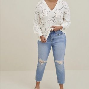 Torrid White Pointelle Sweater NWT 2x